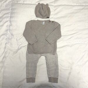 Carter's Beige Knit 3 Piece Outfit- 18 Months